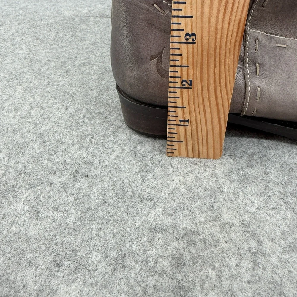 True Religion Tall Leather Knee-High Riding Boots 7‎ Gray Maddy Style TRS91110